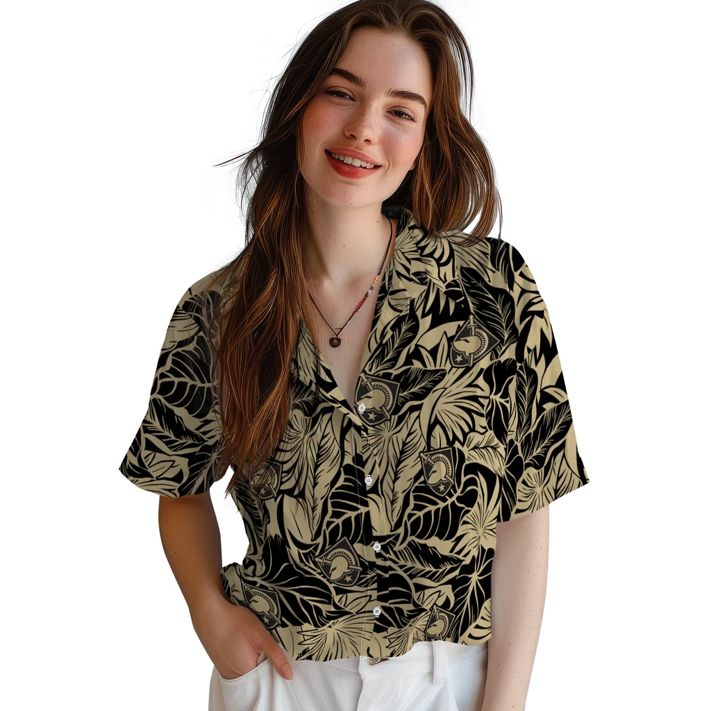 Army Black Knights Hawaiian Shirt - Monstera Layer army black knights monstera layer gold hawaiian shirts latest model