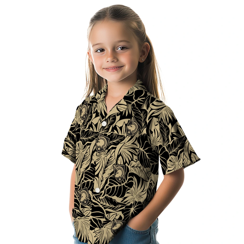 Army Black Knights Hawaiian Shirt - Monstera Layer army black knights monstera layer gold hawaiian shirts premium grade
