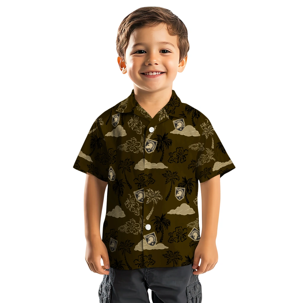 Army Black Knights Hawaiian Shirt - Palm And Clouds army black knights palm and clouds gold hawaiian shirts top rated