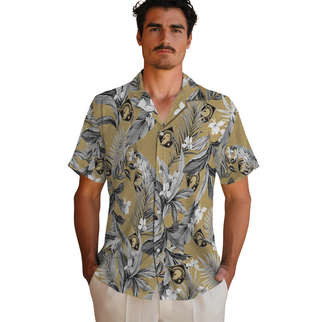 Army Black Knights Hawaiian Shirt - Palm Leaves army black knights palm leaves gold hawaiian shirts fashion forward