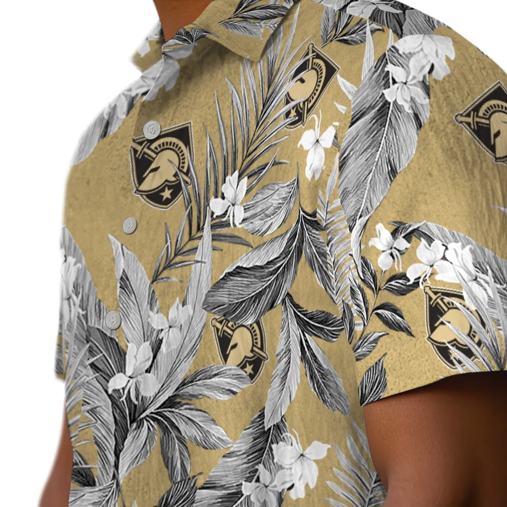 Army Black Knights Hawaiian Shirt - Palm Leaves army black knights palm leaves gold hawaiian shirts trendy