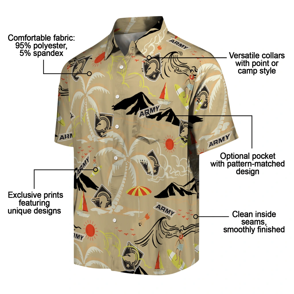 Army Black Knights Hawaiian Shirt - Palm Tree Island army black knights palm tree island gold hawaiian shirts new arrival