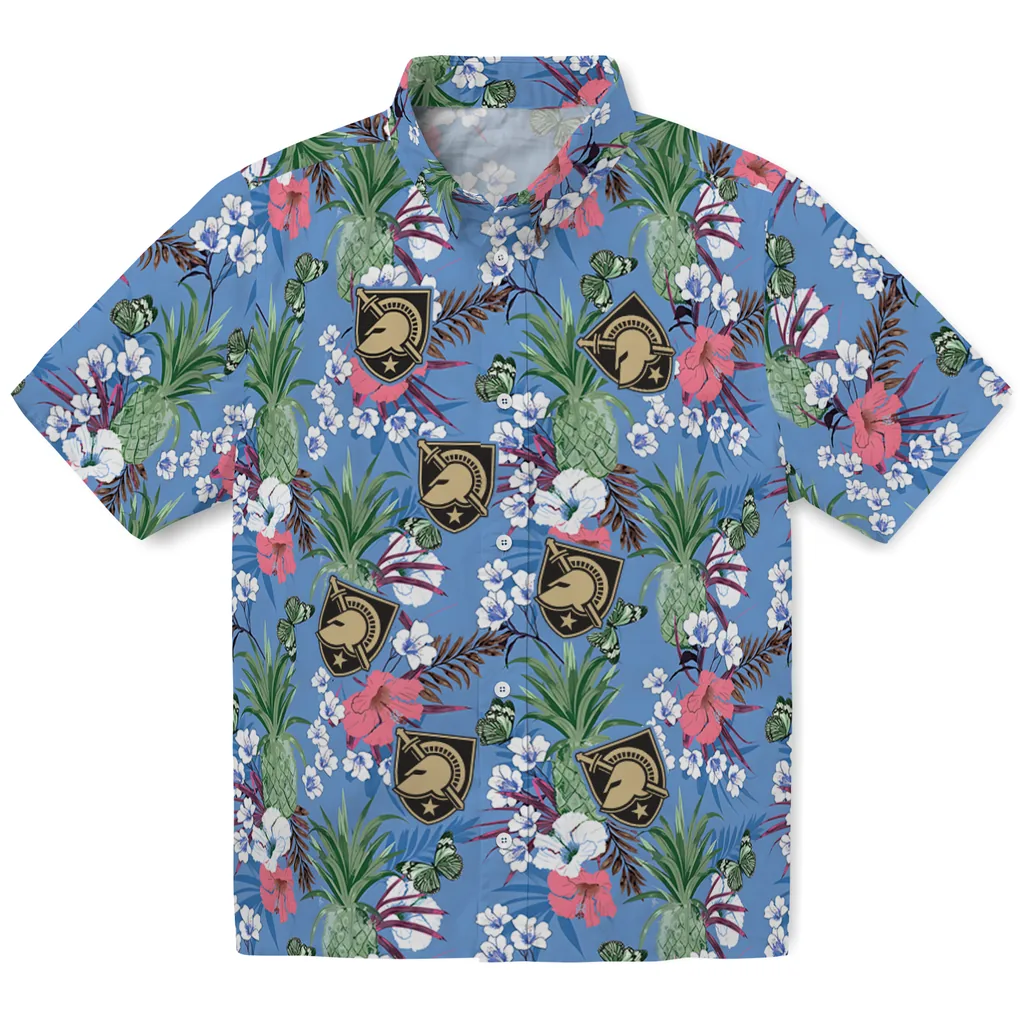 Army Black Knights Hawaiian Shirt - Pineapple Bouquet army black knights pineapple bouquet best sky blue hawaiian shirts best selling