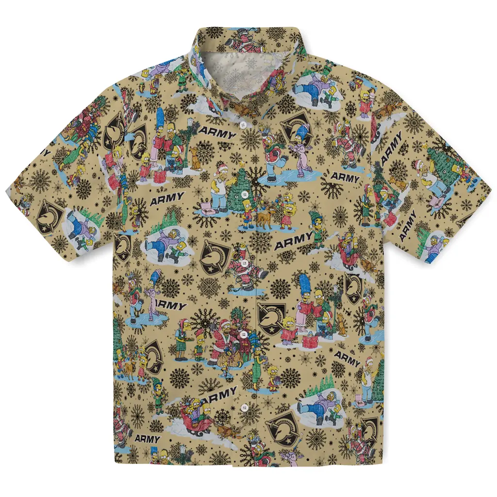 Army Black Knights Hawaiian Shirt - Simpsons Christmas army black knights simpsons christmas gold hawaiian shirts best selling