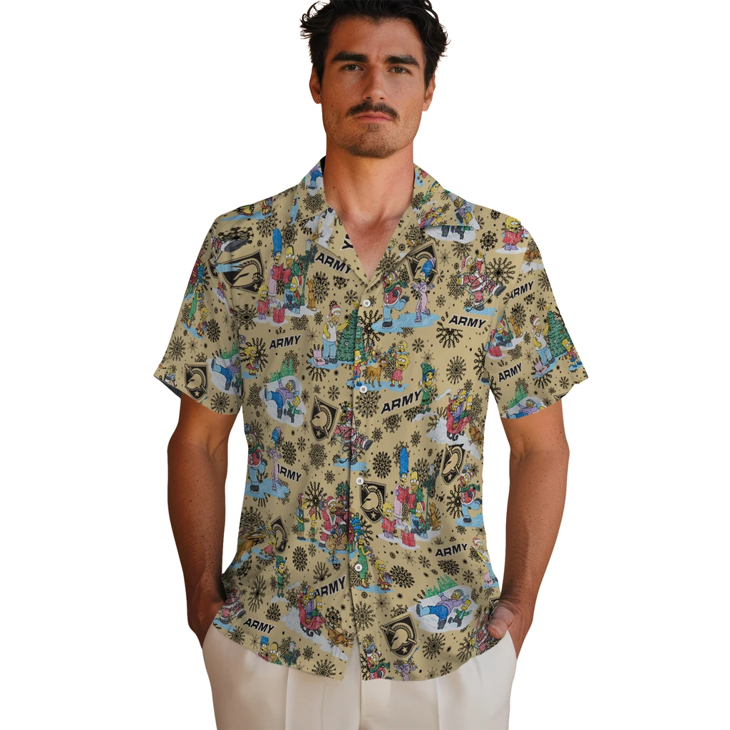 Army Black Knights Hawaiian Shirt - Simpsons Christmas army black knights simpsons christmas gold hawaiian shirts fashion forward