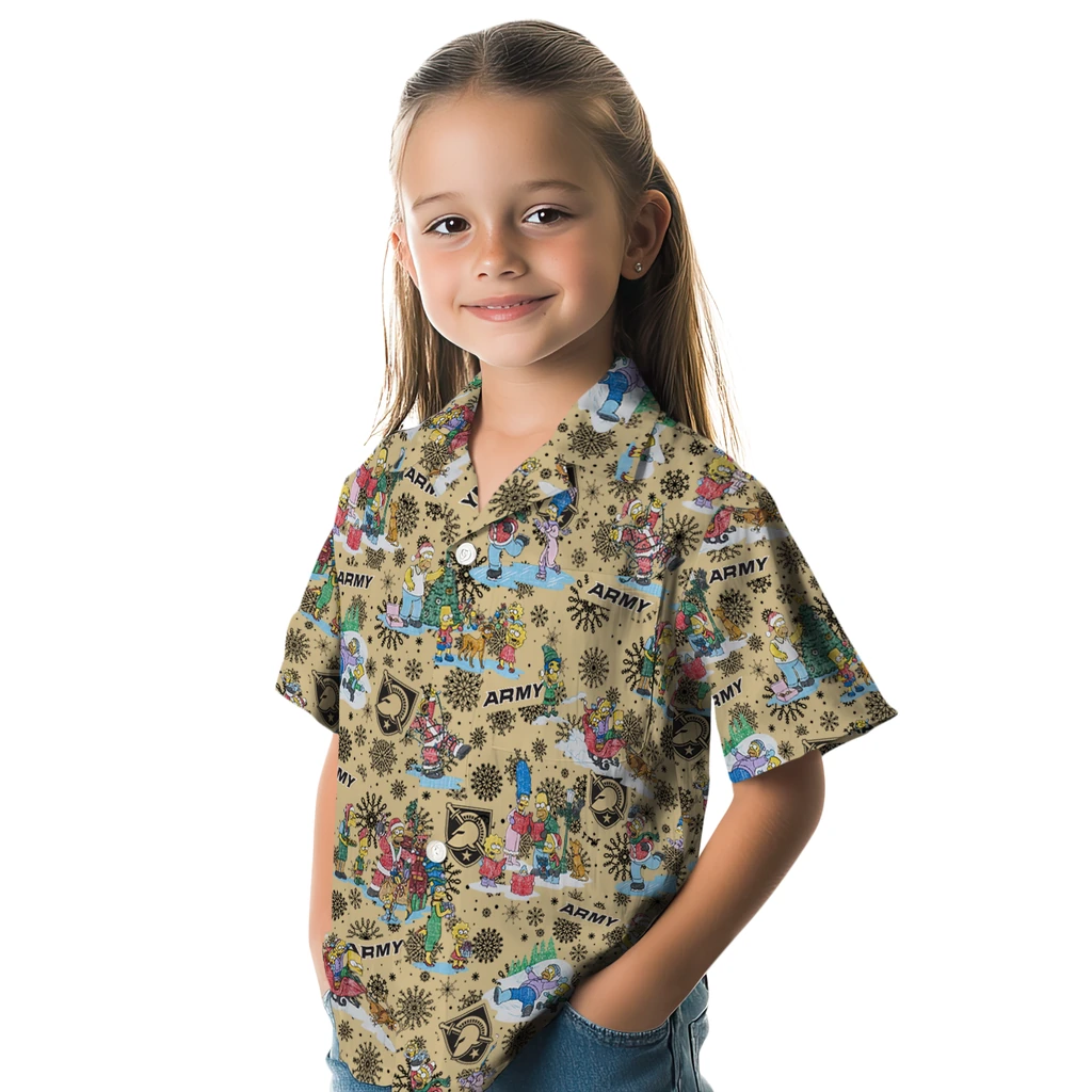Army Black Knights Hawaiian Shirt - Simpsons Christmas army black knights simpsons christmas gold hawaiian shirts premium grade