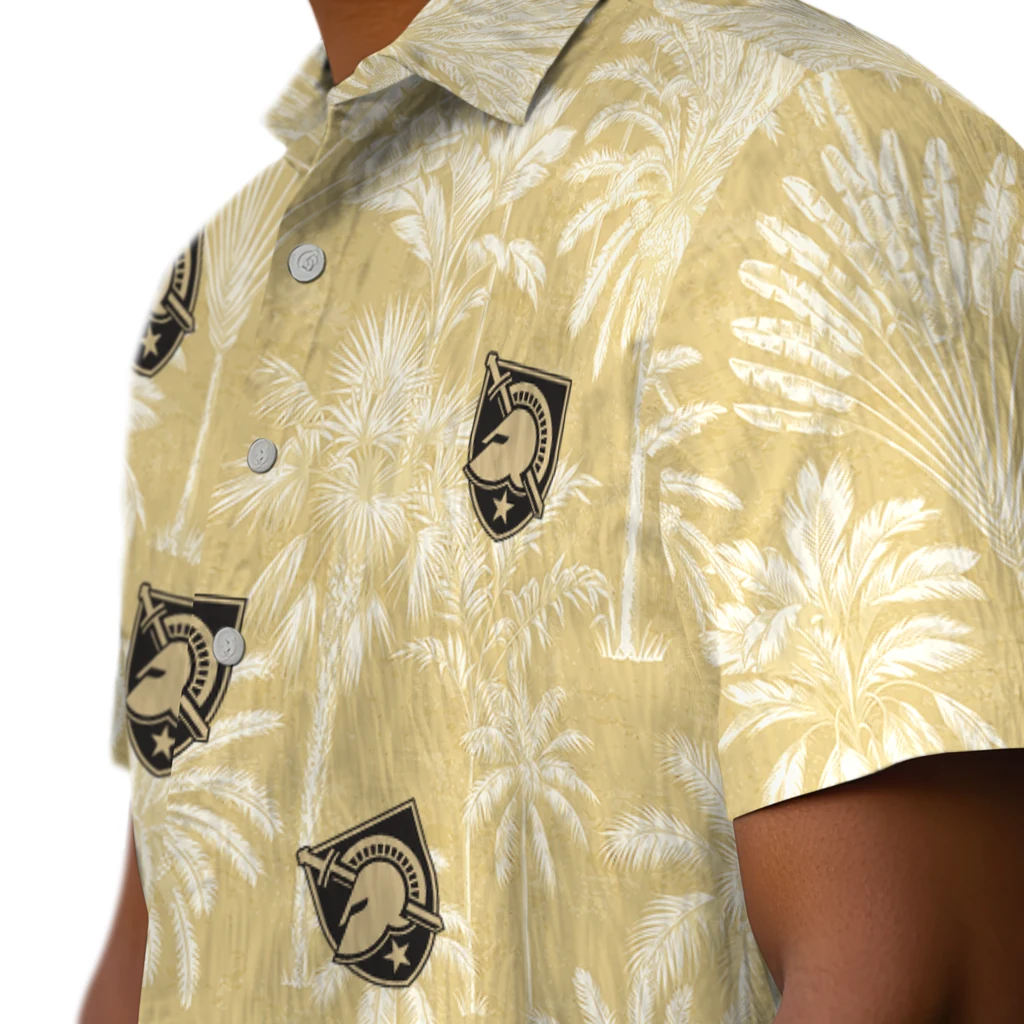 Army Black Knights Hawaiian Shirt - Vintage Palm Tree army black knights palm shadows gold hawaiian shirts trendy