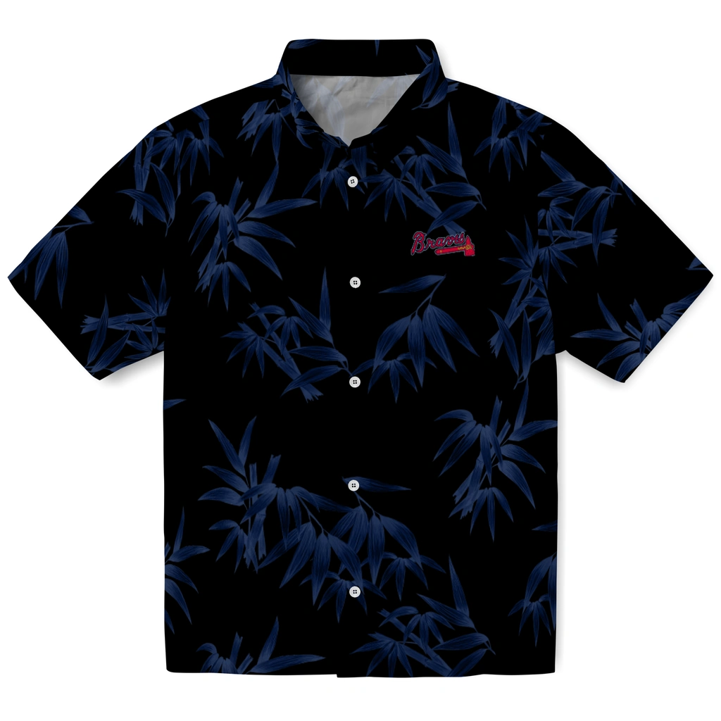 Atlanta Braves Hawaiian Shirt - Bamboo Branches atlanta braves bamboo branches navy black hawaiian shirts best selling