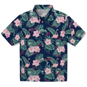 atlanta braves flamingo palms navy hawaiian shirts best selling
