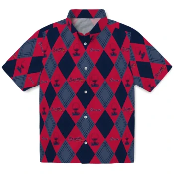 atlanta braves balloon plaid navy hawaiian shirts best selling