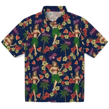 atlanta braves hawaiian girls design navy hawaiian shirts best selling