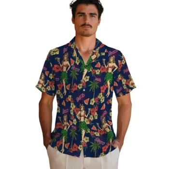 atlanta braves hawaiian girls design navy hawaiian shirts fashion forward