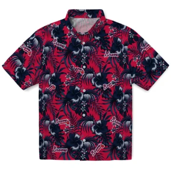 atlanta braves hibiscus exotic navy hawaiian shirts best selling