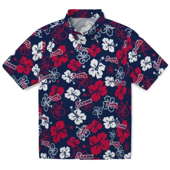 atlanta braves hibiscus bloom navy hawaiian shirts best selling