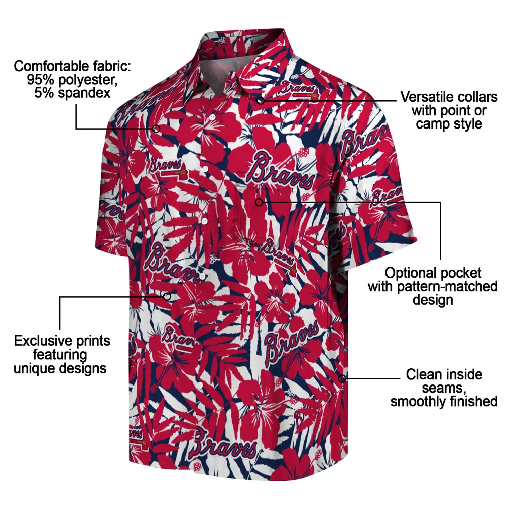 Atlanta Braves Hawaiian Shirt - Hibiscus Overlay atlanta braves hibiscus overlay hawaiian shirts new arrival