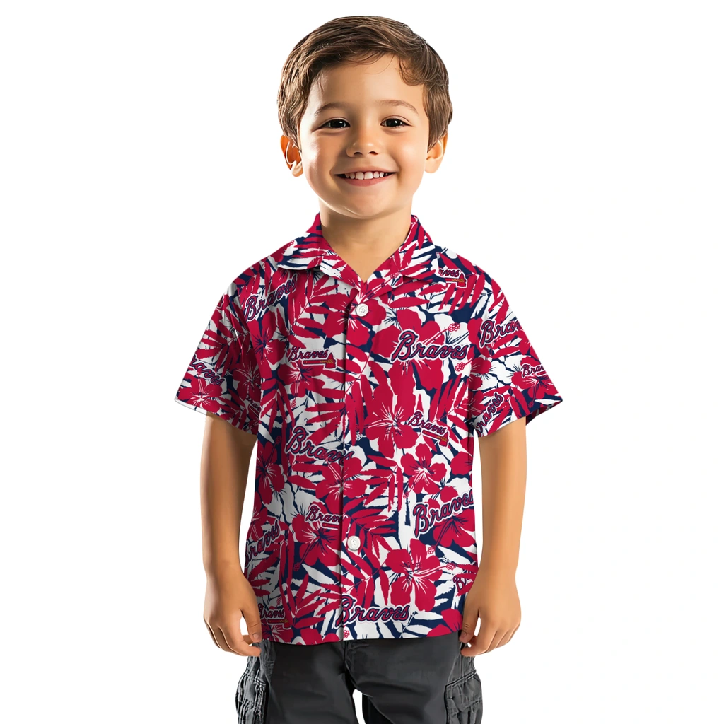 Atlanta Braves Hawaiian Shirt - Hibiscus Overlay atlanta braves hibiscus overlay hawaiian shirts top rated