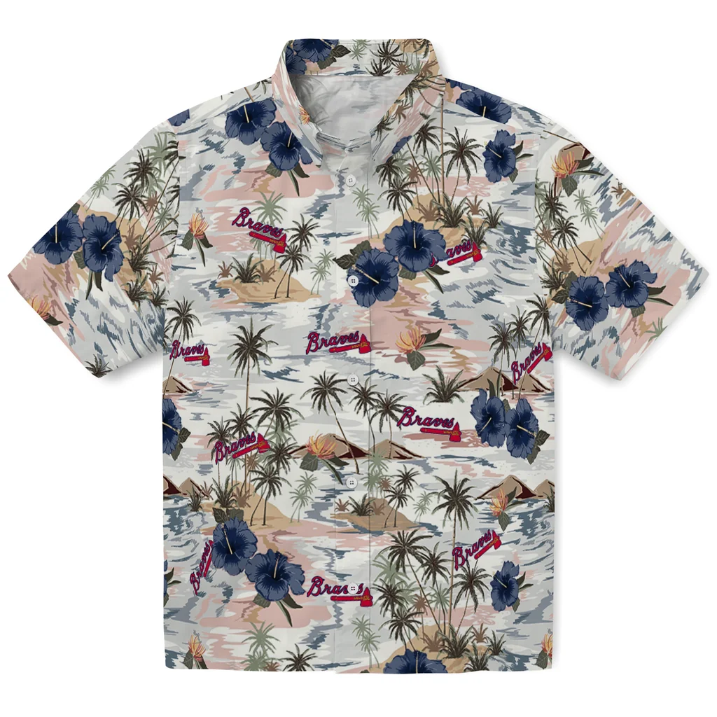 Atlanta Braves Hawaiian Shirt - Hibiscus Seaside atlanta braves hibiscus seaside white hawaiian shirts best selling