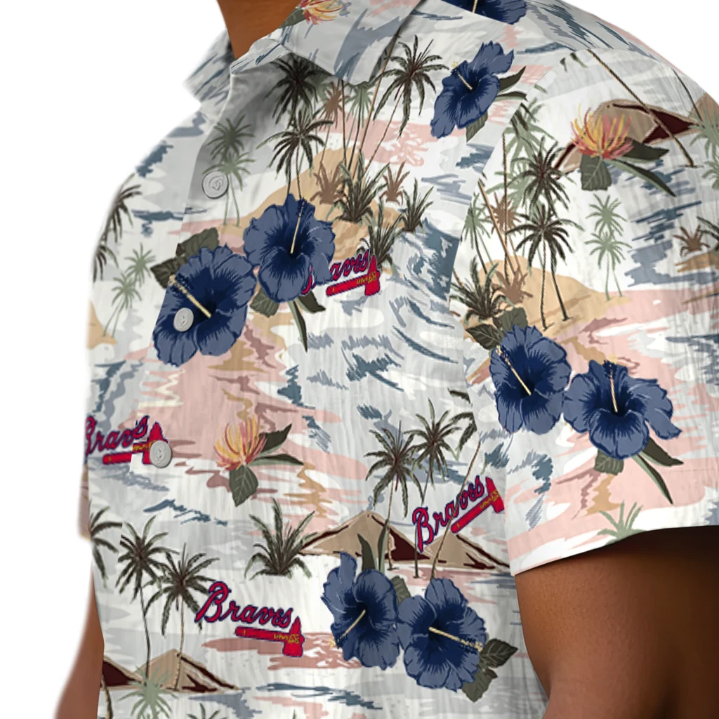Atlanta Braves Hawaiian Shirt - Hibiscus Seaside atlanta braves hibiscus seaside white hawaiian shirts trendy