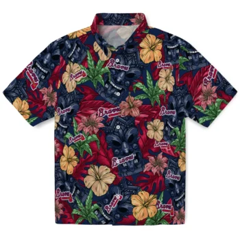atlanta braves tiki jungle navy hawaiian shirts best selling