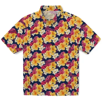 atlanta braves hibiscus tropics navy yellow hawaiian shirts best selling