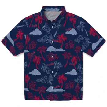 atlanta braves palm and clouds navy hawaiian shirts best selling