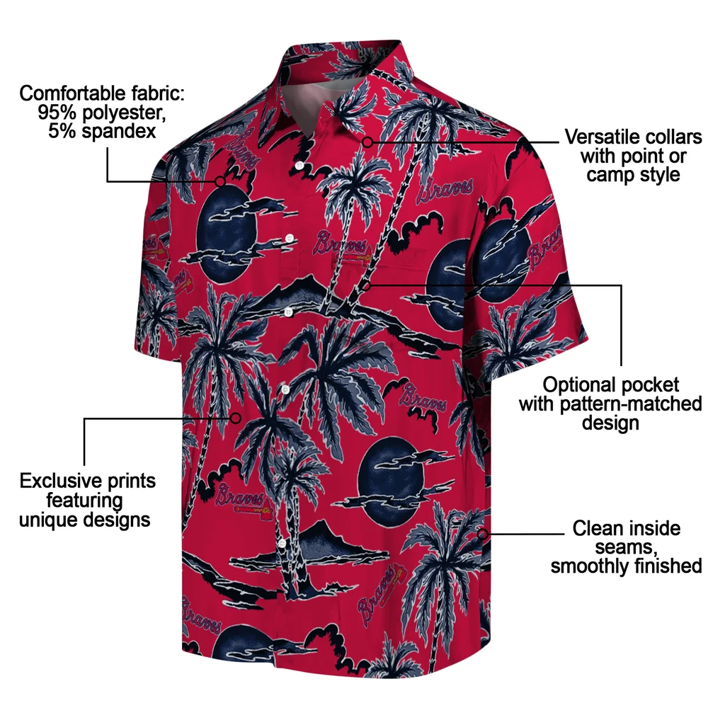 Atlanta Braves Hawaiian Shirt - Palm Sunset atlanta braves palm sunset hawaiian shirts new arrival