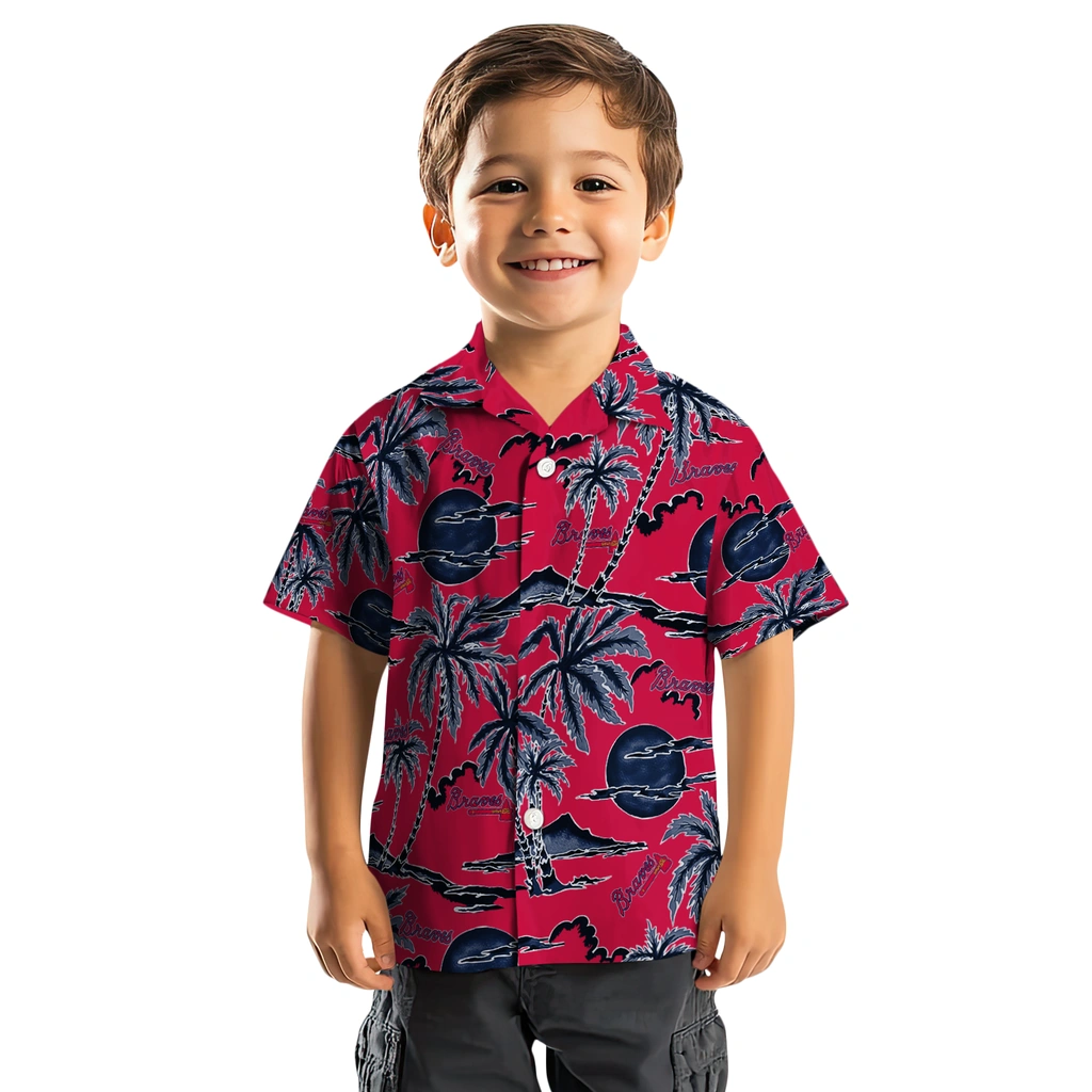 Atlanta Braves Hawaiian Shirt - Palm Sunset atlanta braves palm sunset hawaiian shirts top rated