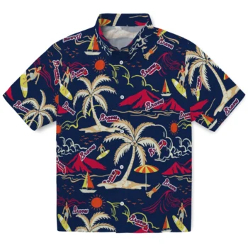 atlanta braves palm tree island navy hawaiian shirts best selling