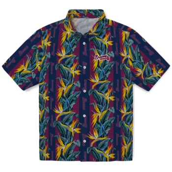 atlanta braves paradise vines navy hawaiian shirts best selling