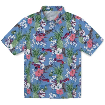 atlanta braves pineapple bouquet best sky blue hawaiian shirts best selling