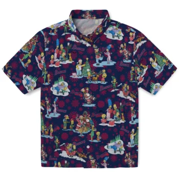 atlanta braves simpsons christmas navy hawaiian shirts best selling