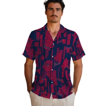atlanta braves turtle lines navy hawaiian shirts fashion forward
