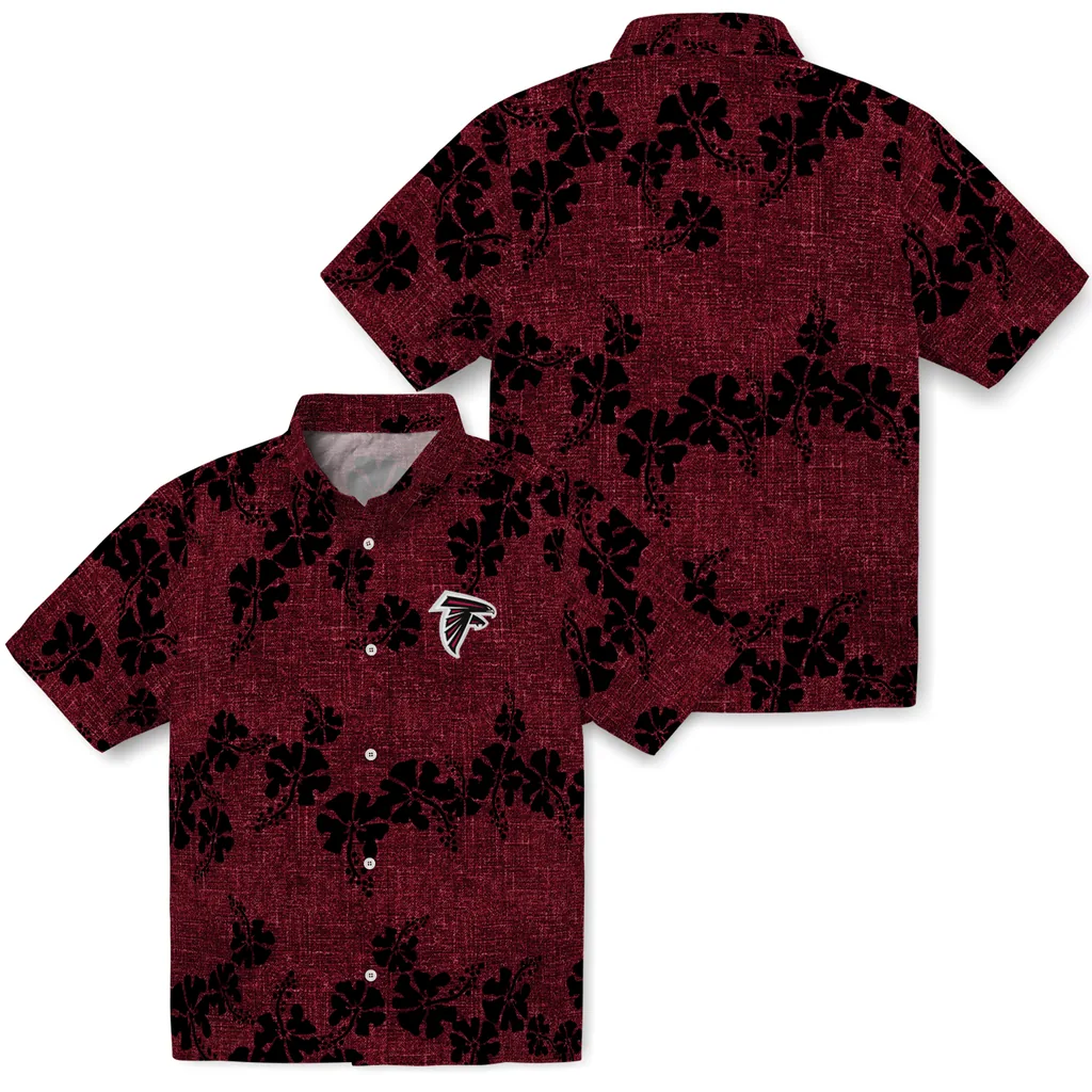 Atlanta Falcons Hawaiian Shirt - 50th State Flower atlanta falcons hibiscus petals red hawaiian shirts high quality