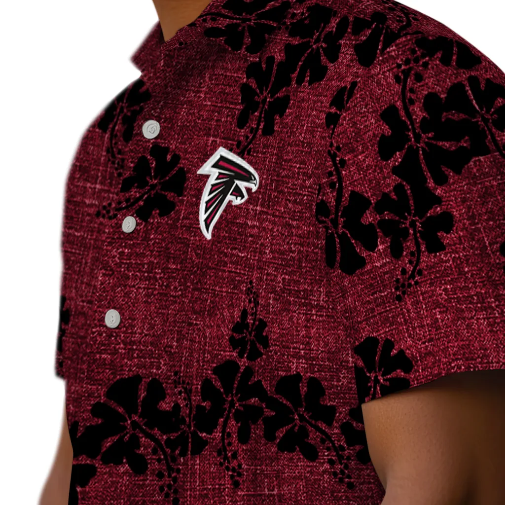 Atlanta Falcons Hawaiian Shirt - 50th State Flower atlanta falcons hibiscus petals red hawaiian shirts trendy