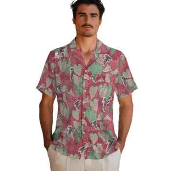 atlanta falcons anthurium overlay red hawaiian shirts fashion forward