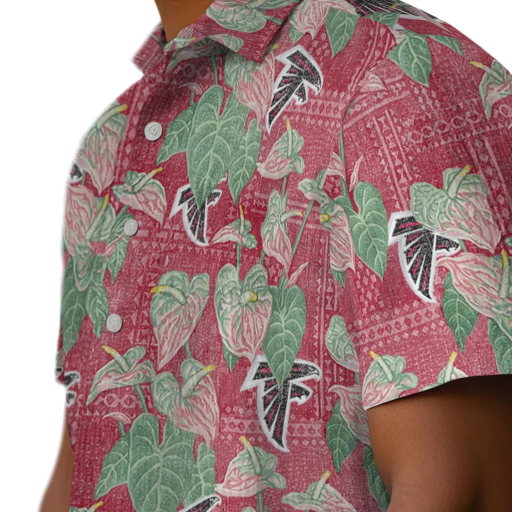 Atlanta Falcons Hawaiian Shirt - Anthurium Overlay atlanta falcons anthurium overlay red hawaiian shirts trendy