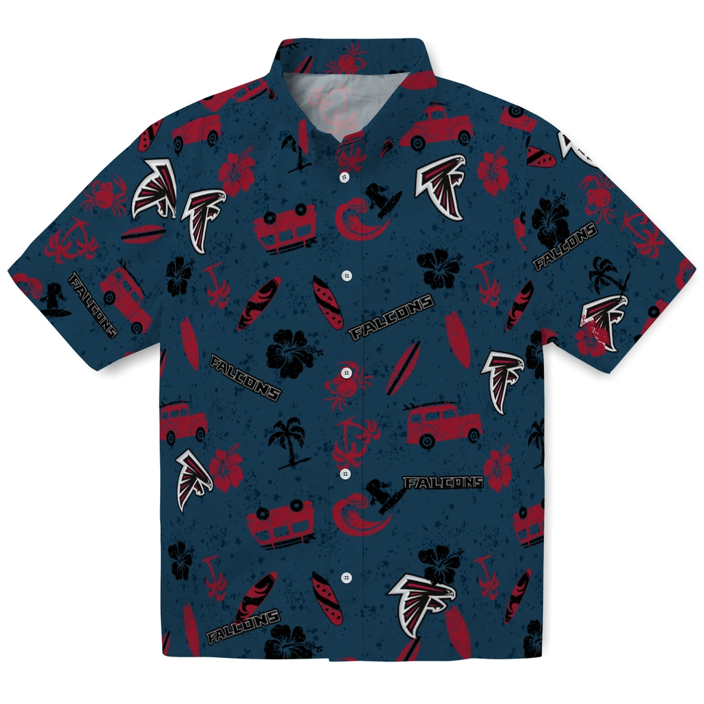 Atlanta Falcons Hawaiian Shirt - Beach Vibe atlanta falcons beach vibe navy hawaiian shirts best selling