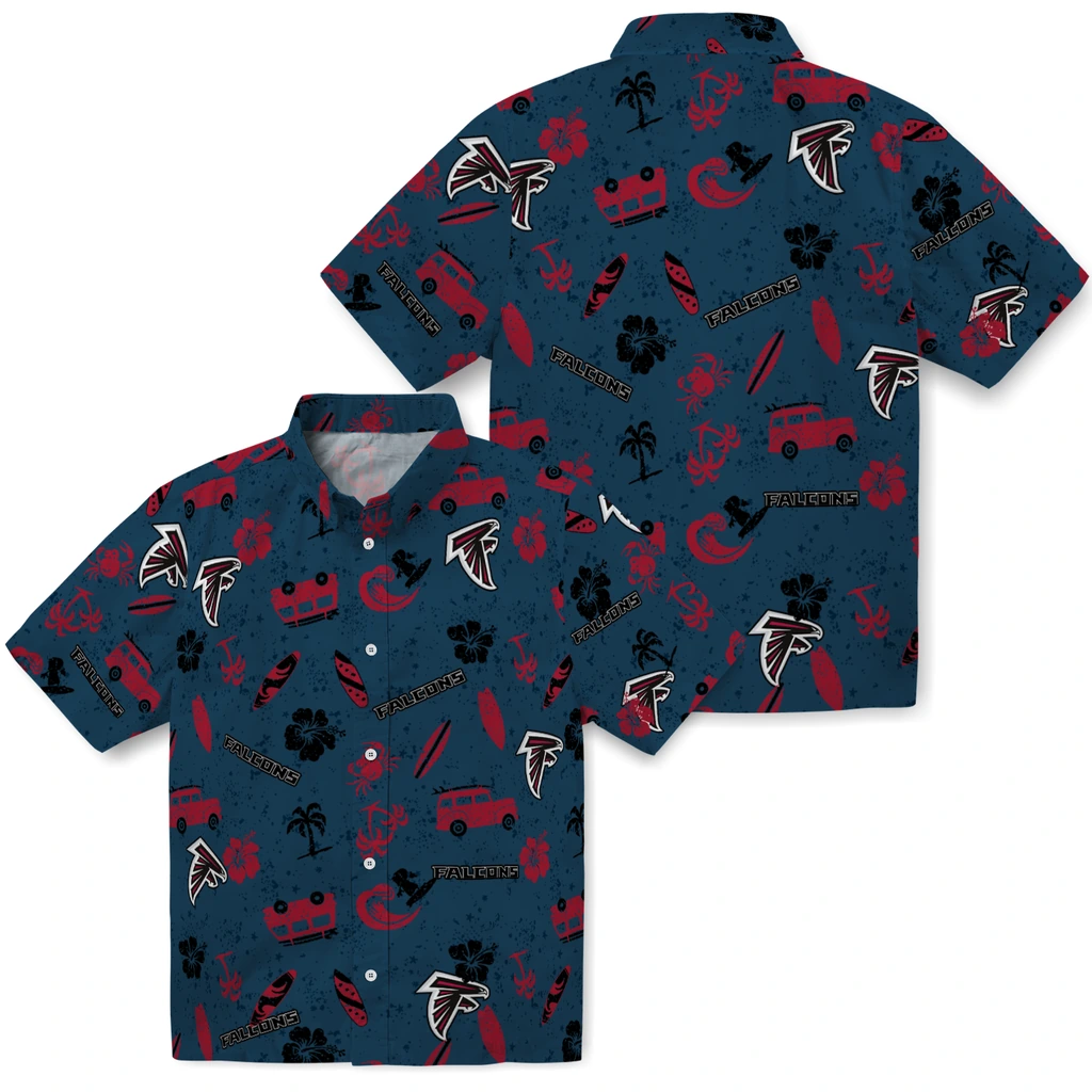 Atlanta Falcons Hawaiian Shirt - Beach Vibe atlanta falcons beach vibe navy hawaiian shirts high quality