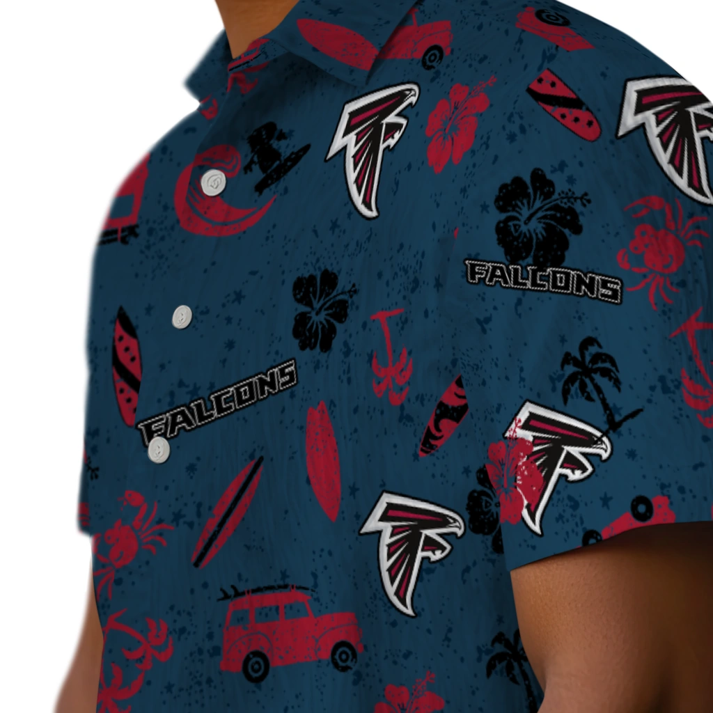 Atlanta Falcons Hawaiian Shirt - Beach Vibe atlanta falcons beach vibe navy hawaiian shirts trendy