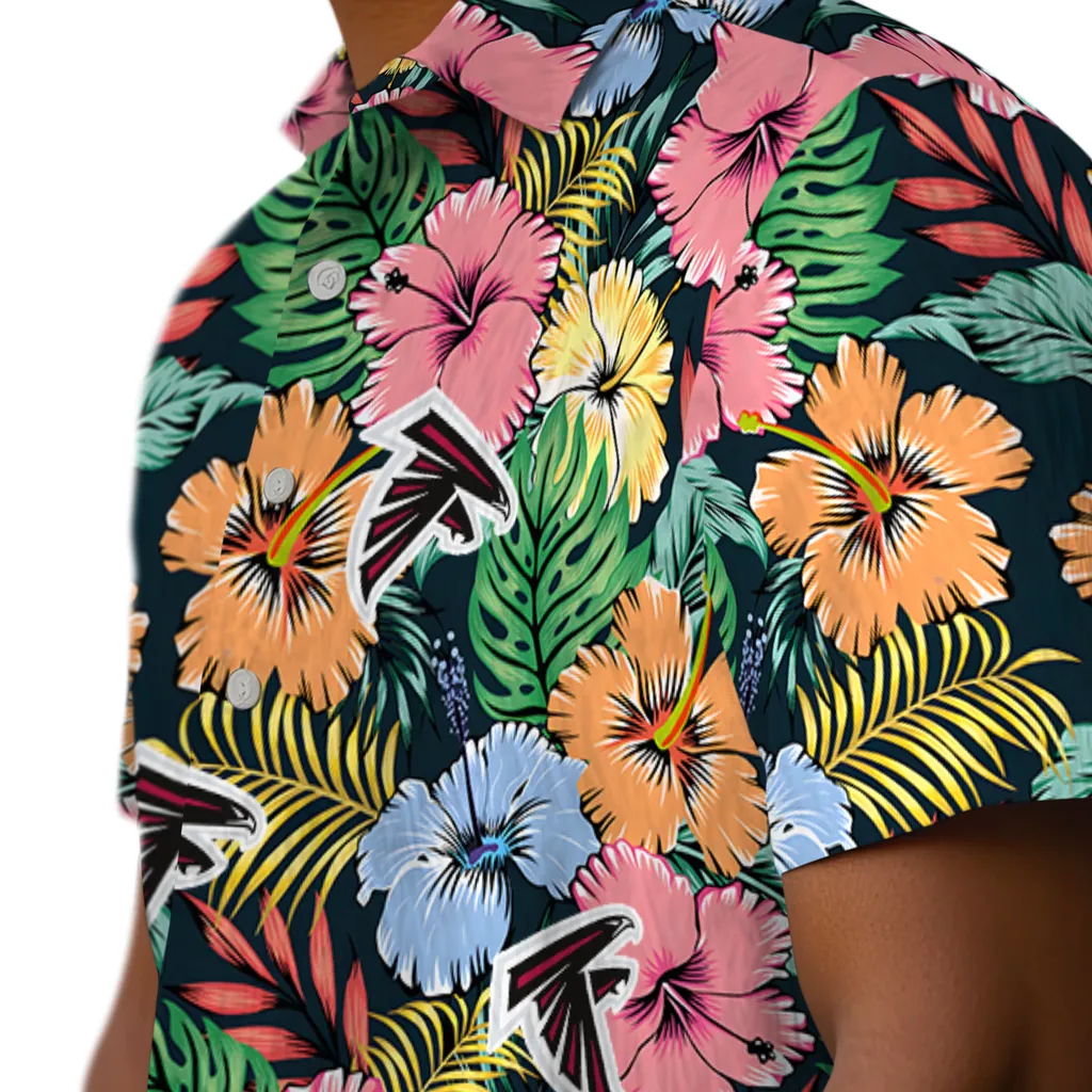 Atlanta Falcons Hawaiian Shirt - Brilliant Hibiscus Garden atlanta falcons brilliant hibiscus garden hawaiian shirts trendy