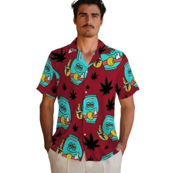 atlanta falcons bong smile red hawaiian shirts fashion forward