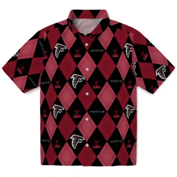 atlanta falcons balloon plaid red hawaiian shirts best selling