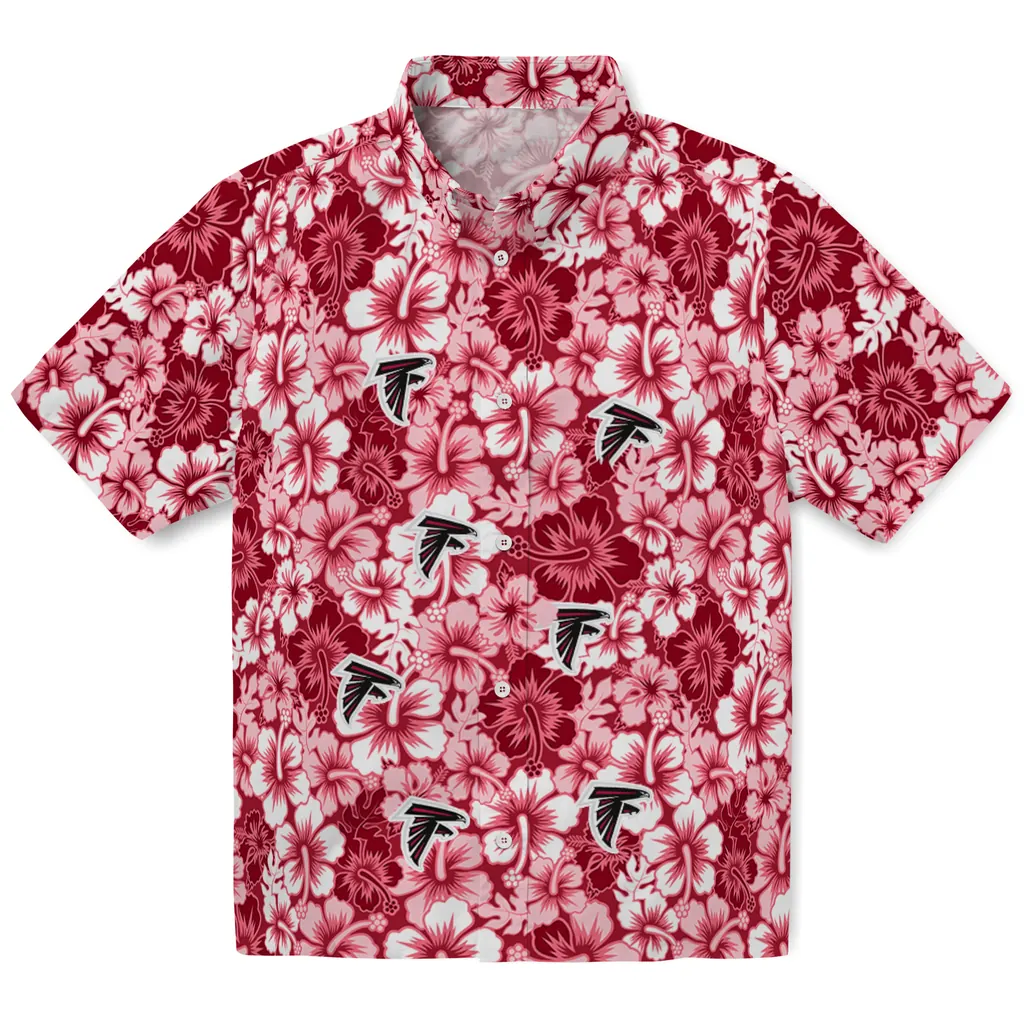 Atlanta Falcons Hawaiian Shirt - Hibiscus Blooms atlanta falcons hibiscus blooms red hawaiian shirts best selling