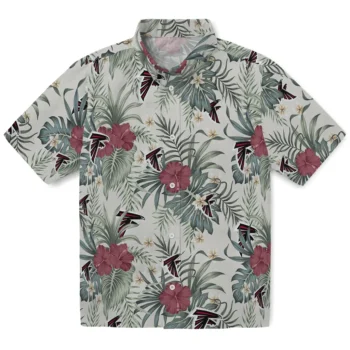 atlanta falcons hibiscus designs beige hawaiian shirts best selling