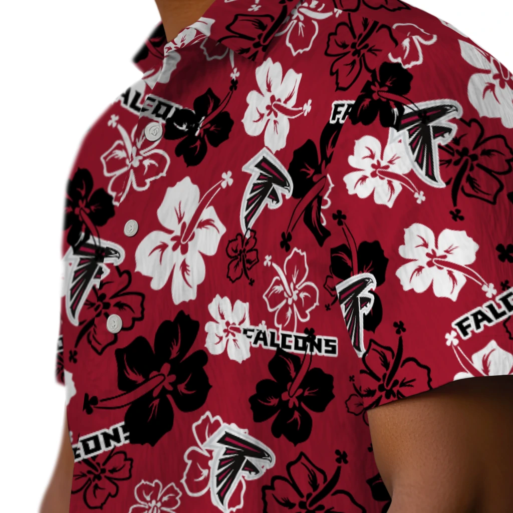 Atlanta Falcons Hawaiian Shirt - Hibiscus Flower Design atlanta falcons hibiscus bloom red hawaiian shirts trendy