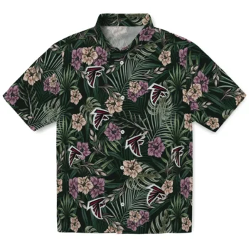 atlanta falcons hibiscus leaves pattern green hawaiian shirts best selling
