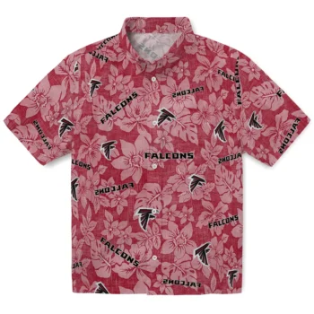 atlanta falcons hibiscus oasis red hawaiian shirts best selling