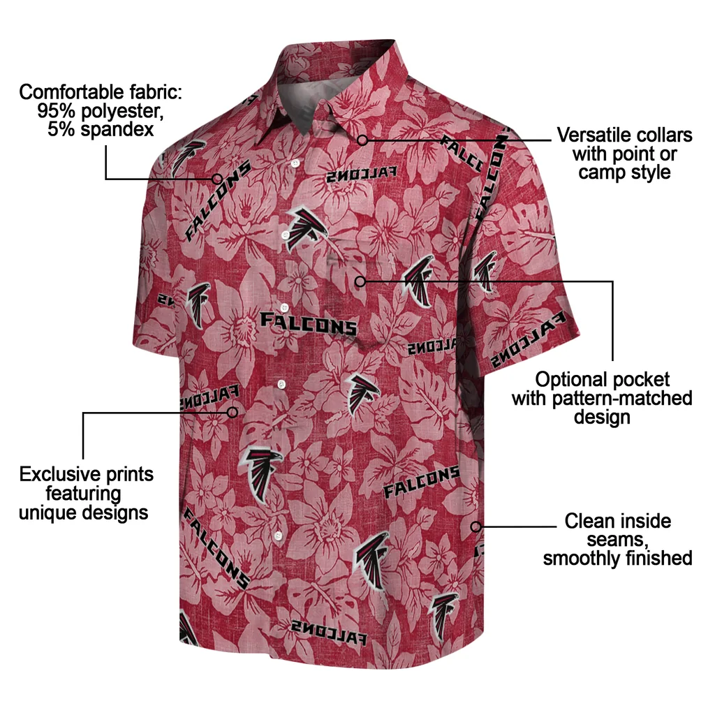 Atlanta Falcons Hawaiian Shirt - Hibiscus Oasis atlanta falcons hibiscus oasis red hawaiian shirts new arrival