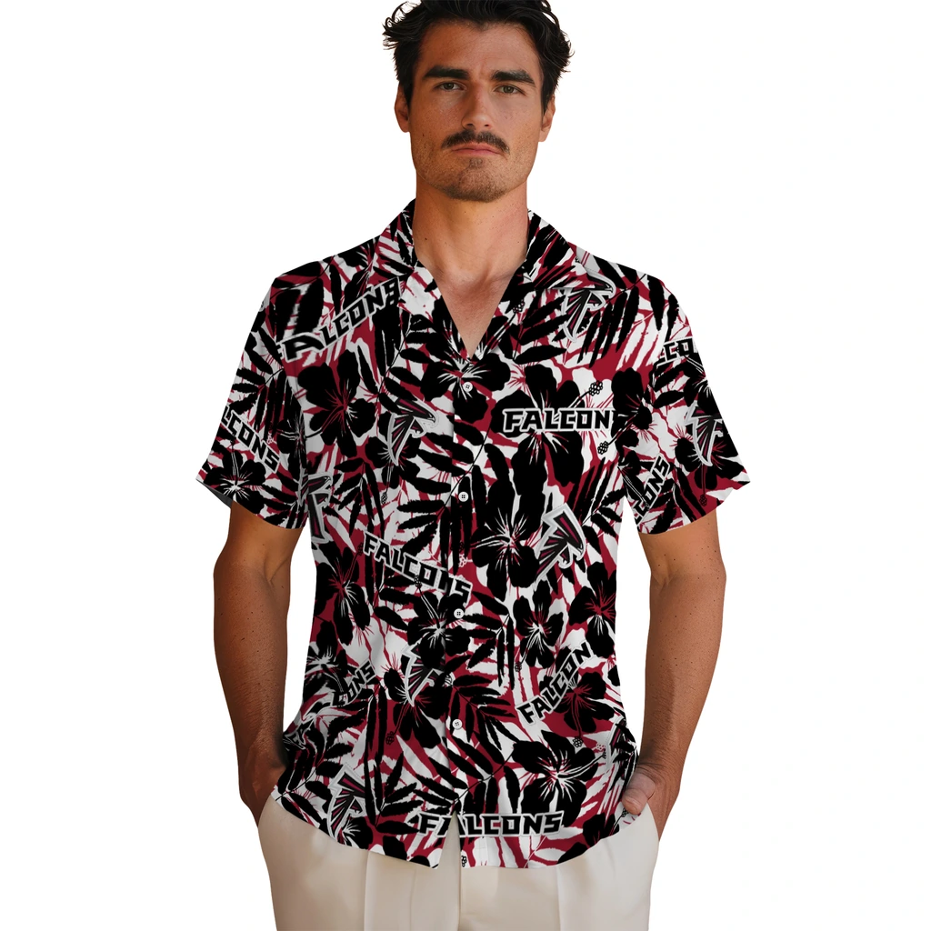 Atlanta Falcons Hawaiian Shirt - Hibiscus Overlay atlanta falcons hibiscus overlay hawaiian shirts fashion forward
