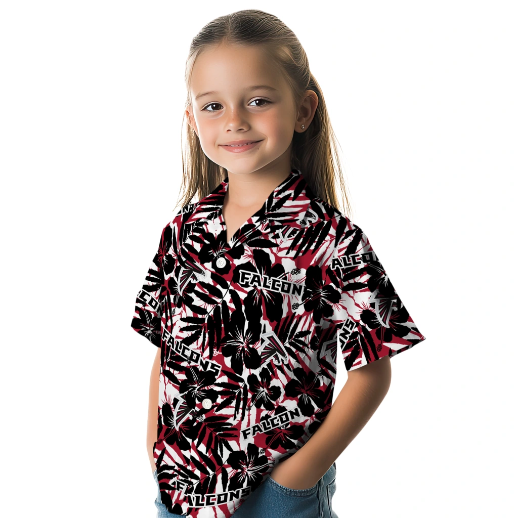 Atlanta Falcons Hawaiian Shirt - Hibiscus Overlay atlanta falcons hibiscus overlay hawaiian shirts premium grade